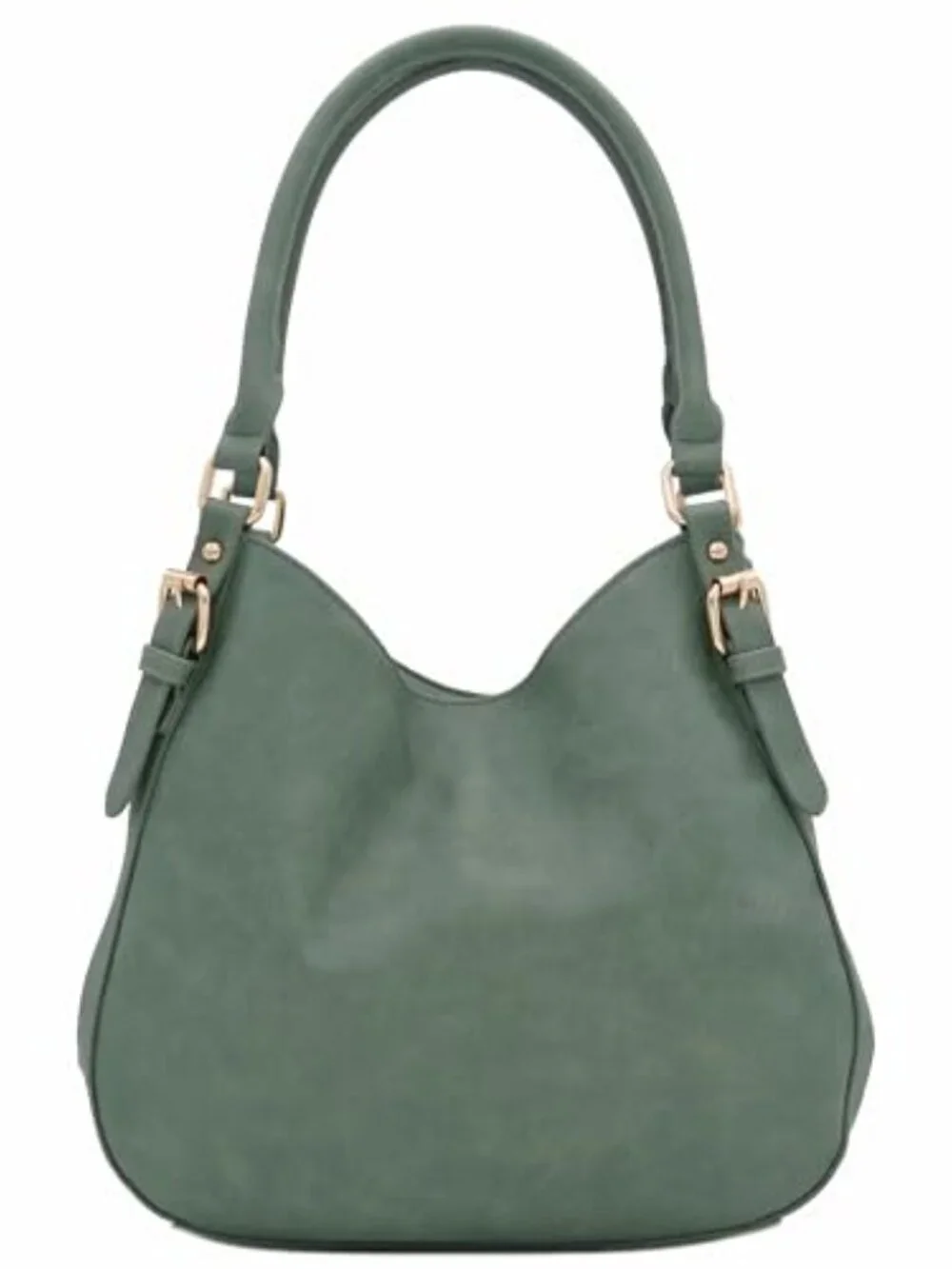 Lightweight Faux Leather 3 Compartment Medium Hobo Bag